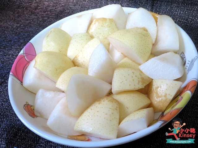 湯水分享:雪梨去芯切塊~