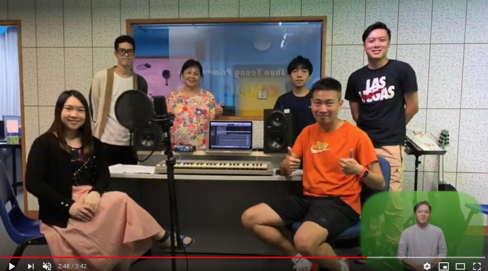 純陽小學全校一起唱出原創打氣歌。