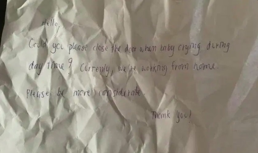 鄰居的投訴字條。