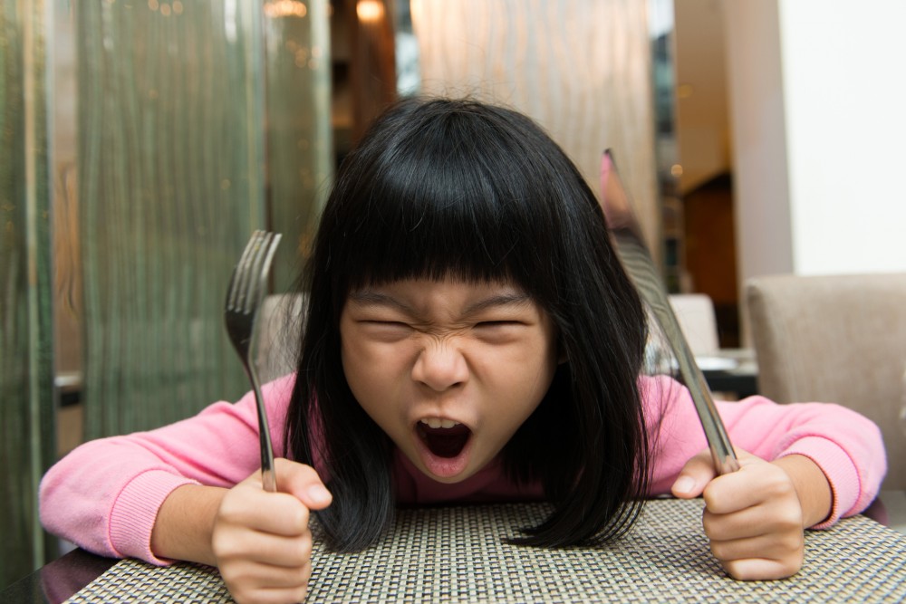 child shout at others.