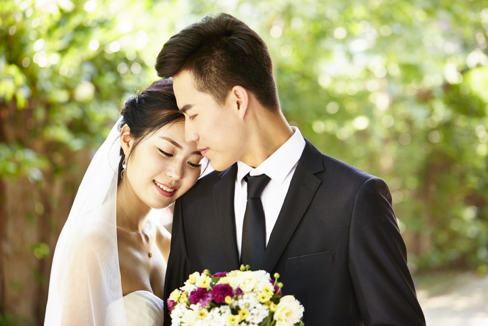 新婚夫妻。