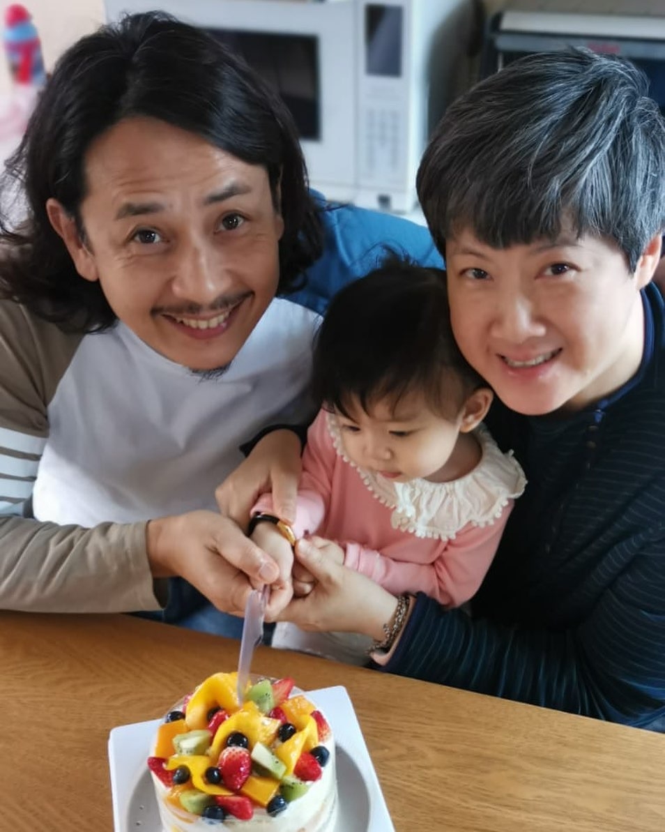 黃澤鋒與妻子及女兒Miracle共慶生日