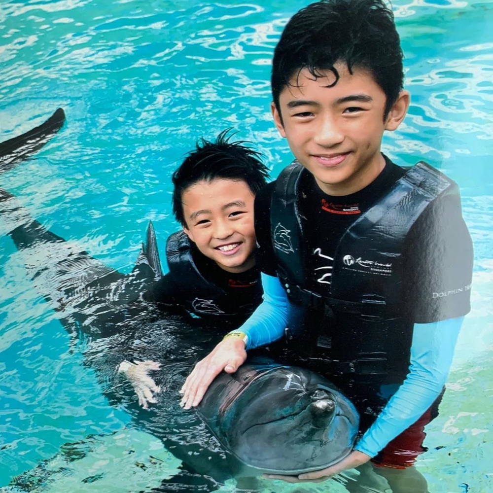 張柏芝兒子Lucas及Quintus生活照