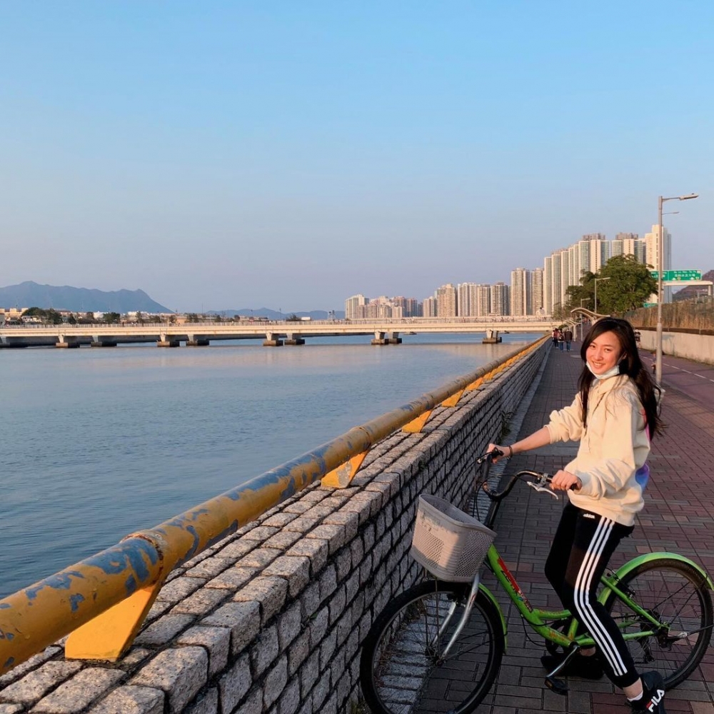 私底下的鍾柔美(Yumi)也喜歡戶外運動。
