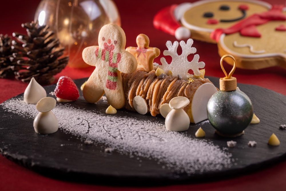 香港九龍東皇冠假日酒店推出「魔法薑餅人聖誕」主題餐點。