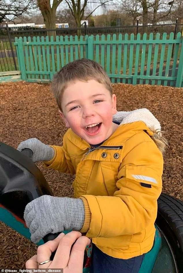 英國5歲小男孩Isaac Tilley,被確診患有罕見的CLN2型巴頓病。