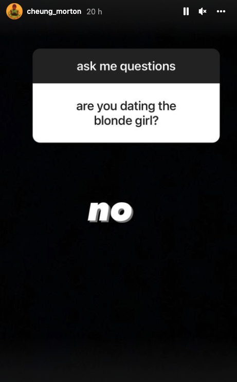 他又否認自己跟合照中的金髮友人拍拖。