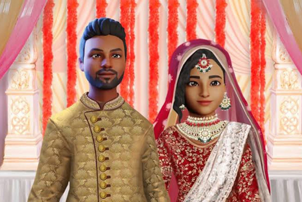 新人於元宇宙內，在數千名的賓客見證下結成夫妻。