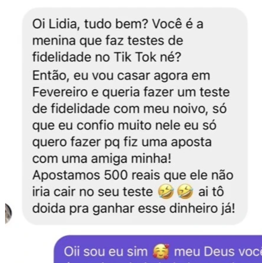 巴西一位準新娘因朋友提出打賭，所以主動找美女網紅測試未婚夫的忠誠度。