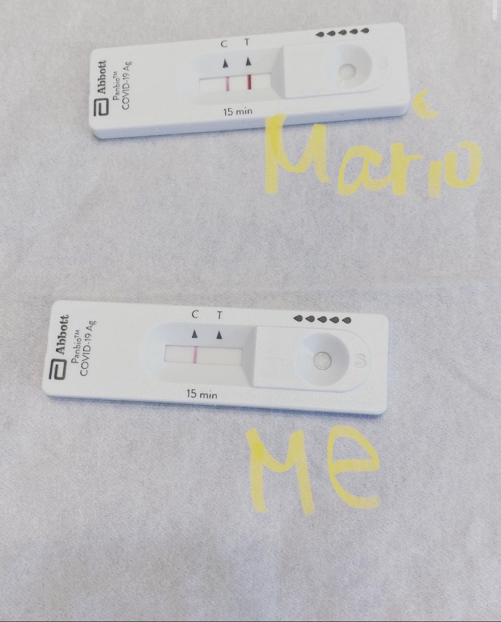 張名雅的兒子快速測試呈陽性。