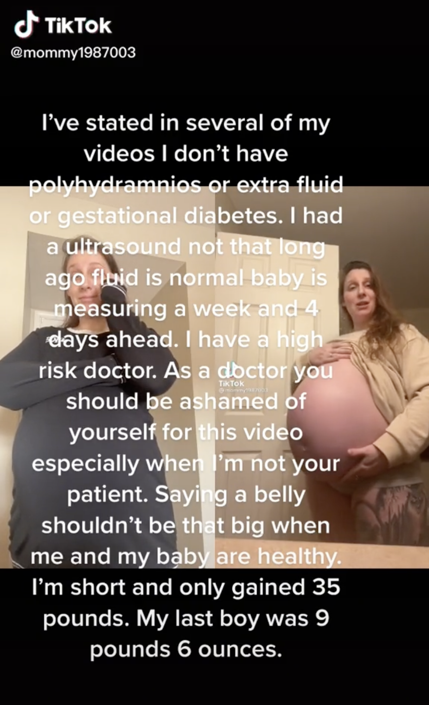 對於醫生的警告,孕婦也表示自己一切正常。