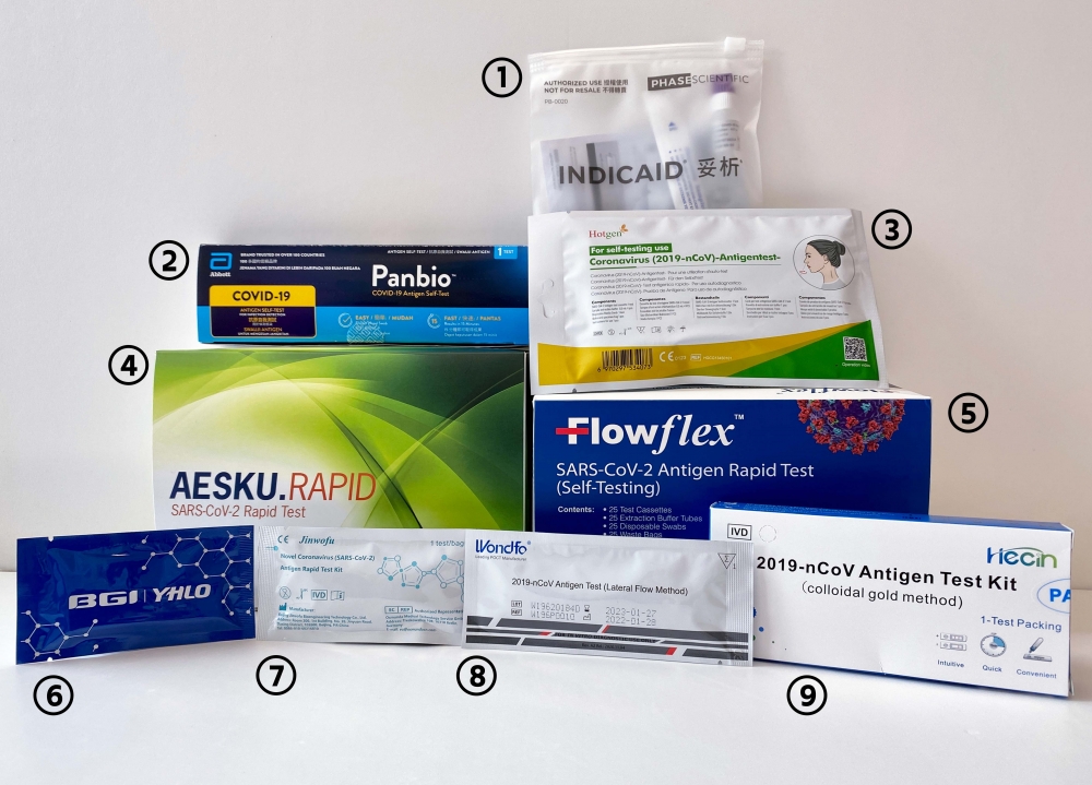 由政府派發的測試包品牌。