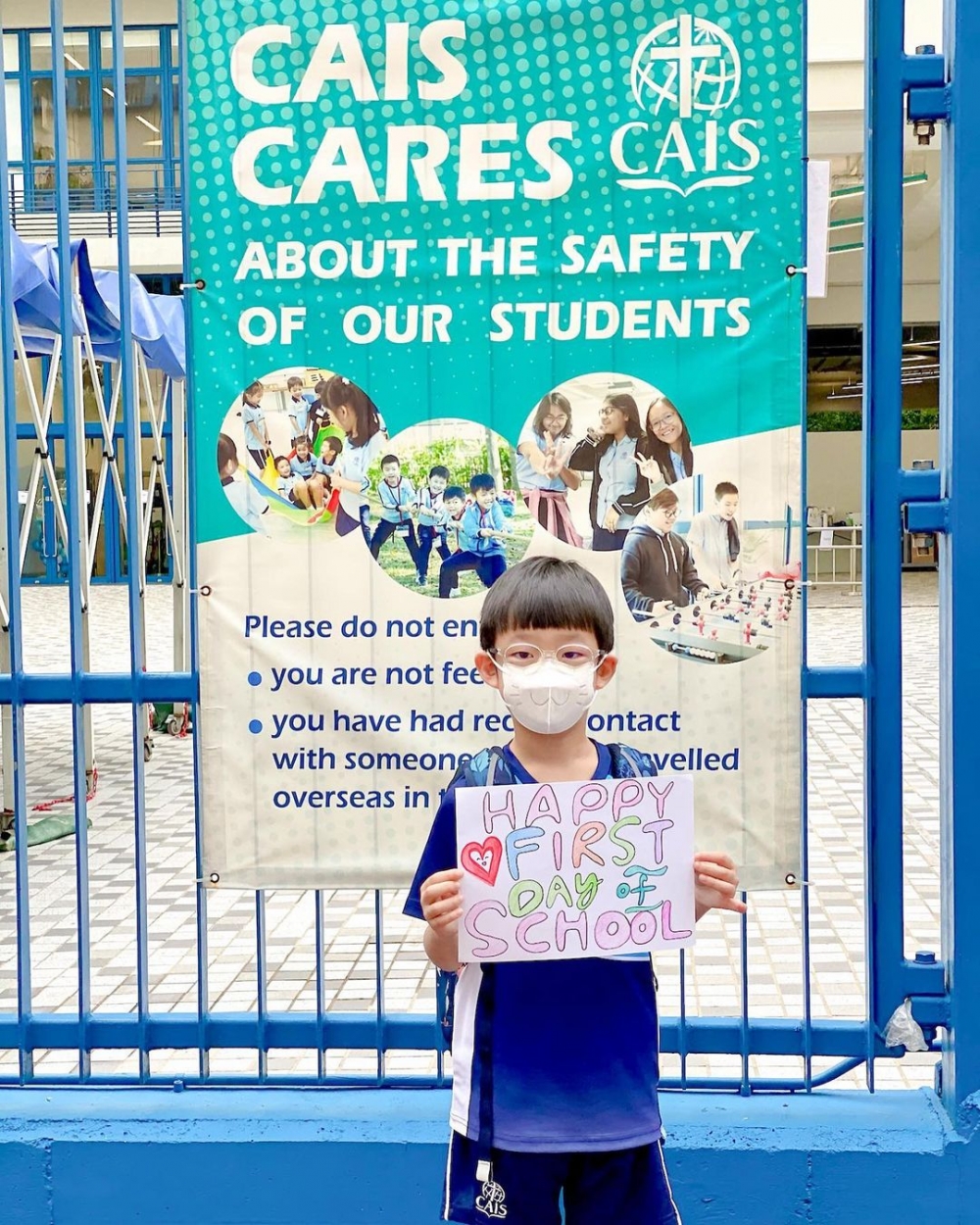 陳敏之讚兒子開學第一天表現乖巧。