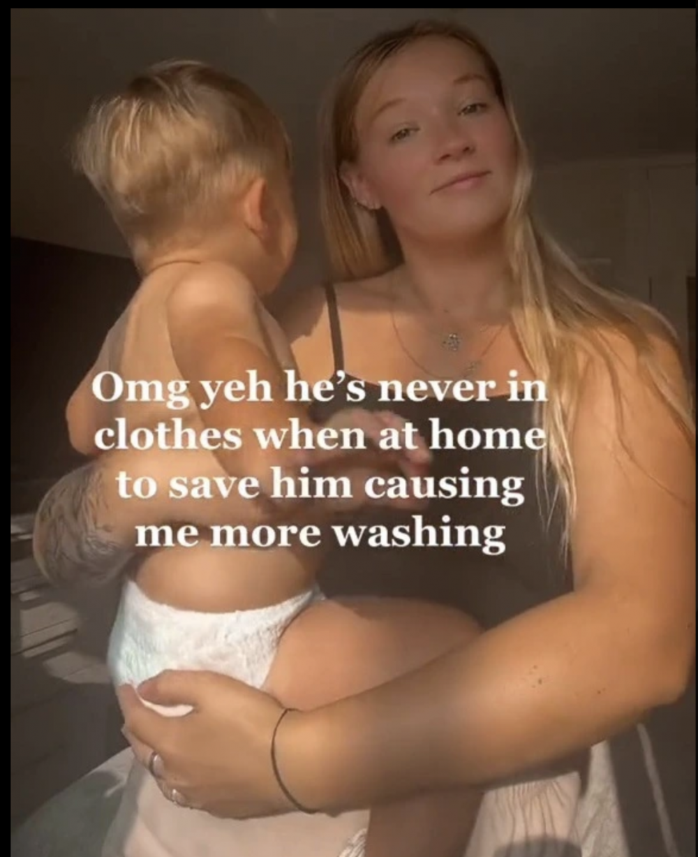 外國媽媽Jade坦言：在家不會為兒子穿衣服，以節省洗衫水費。