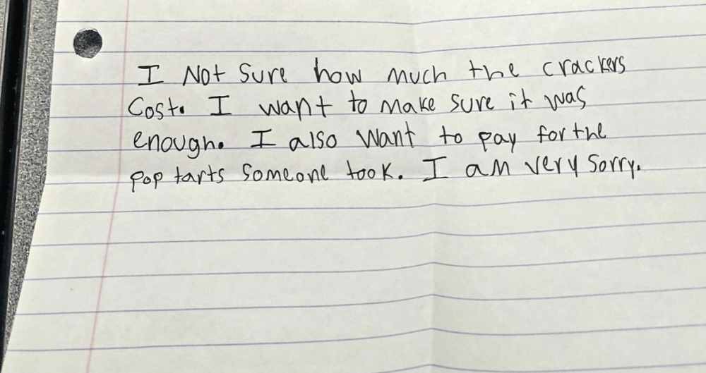 男童附上6美元現金，希望一併幫另一幫人賠償損失。