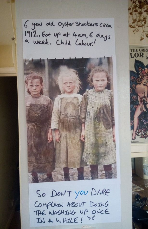 爸爸偶然間看見百年前童工相，希望能讓孩子們知道自己身在福中不知福。