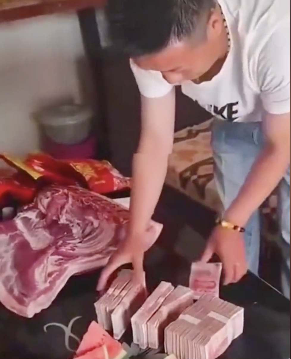 男子曬出女方退還禮金的視頻。