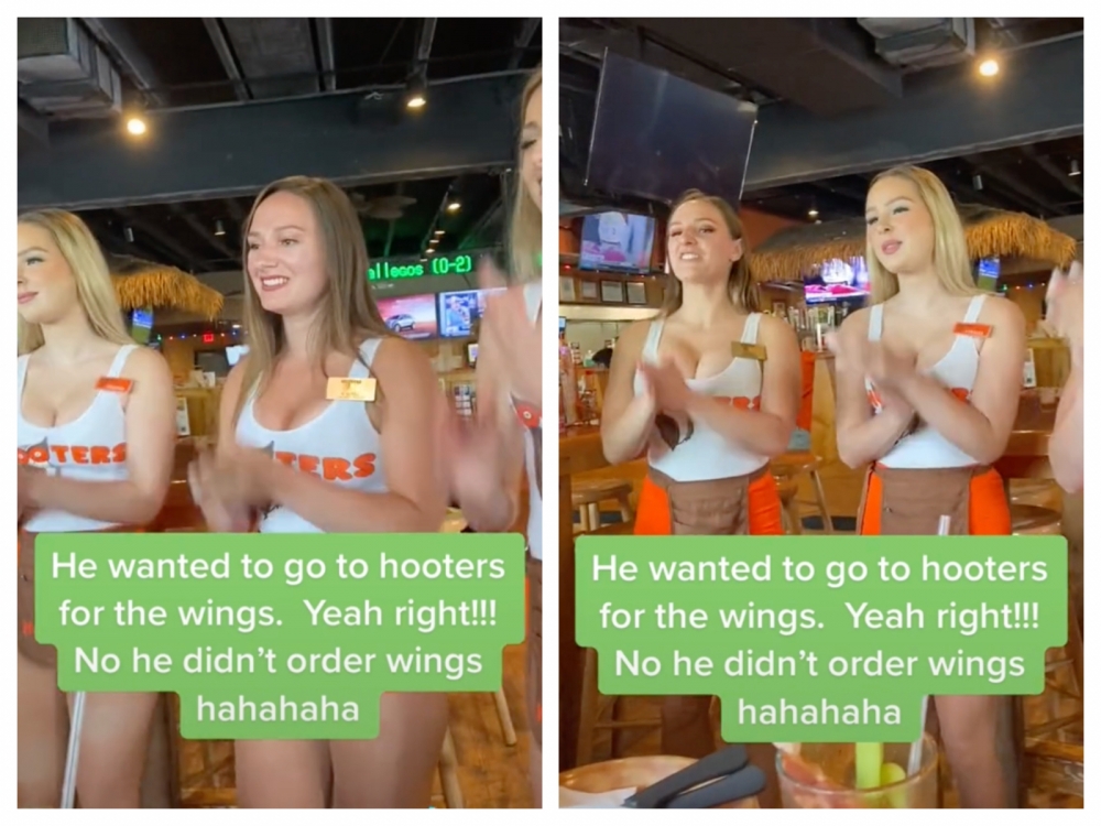 被美女侍應環繞，讓男孩超靦腆。