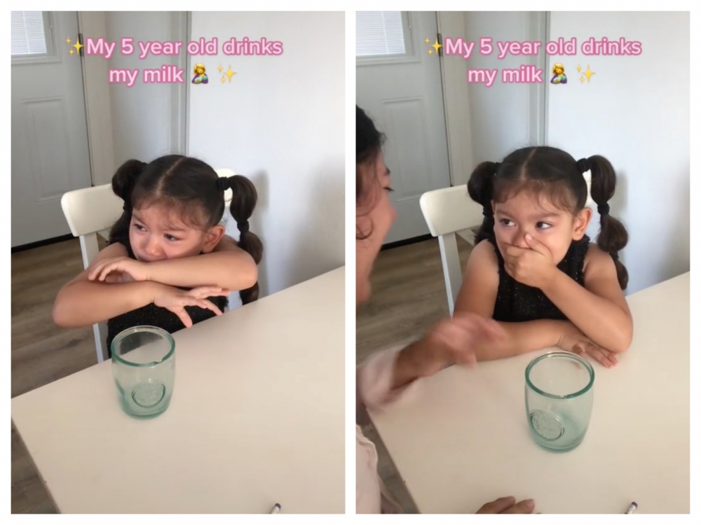 女兒的嫌棄反應讓媽媽笑不停。