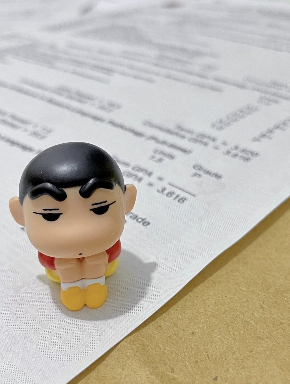 梁凱寧上載的成績單照片，隱約看到GPA有3.616。