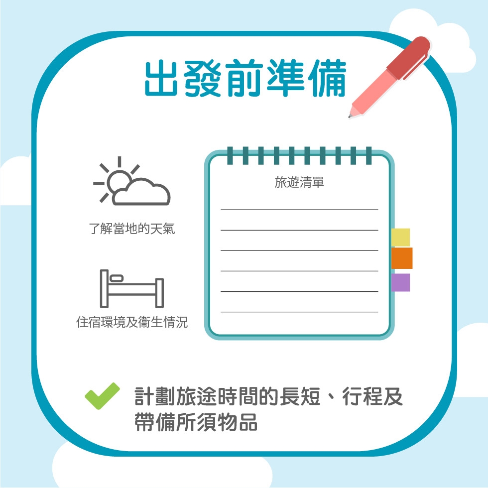 出發前準備旅遊清單