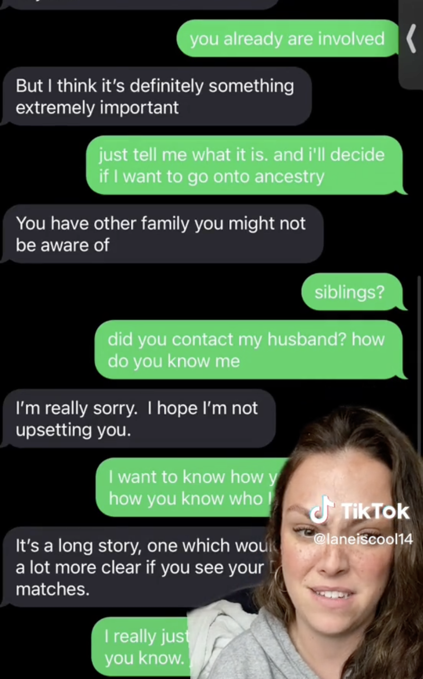 陌生人暗示她擁有其他家庭成員。