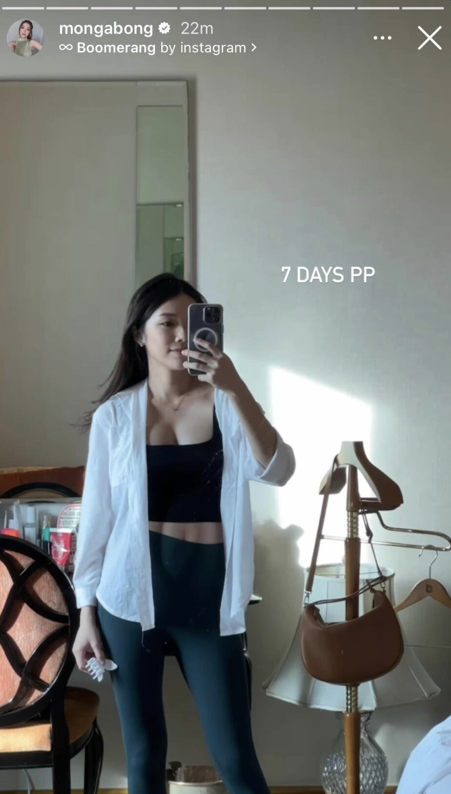  Mongchin Yeoh大晒馬甲線好身材，完全不像產後一週的身材。