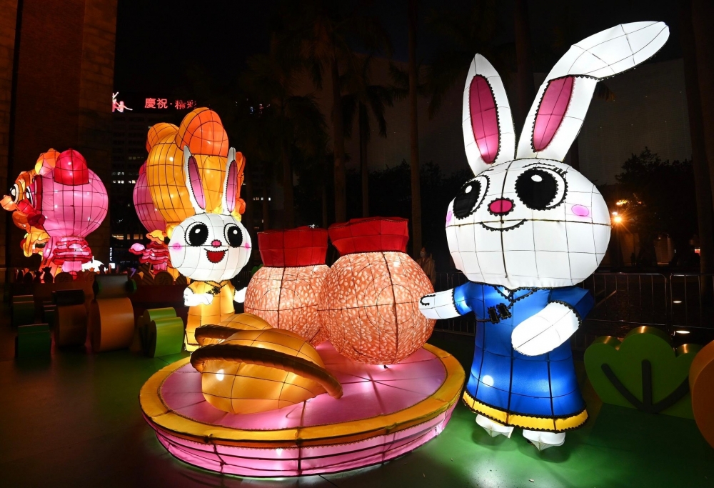 兔年來到,許多新春裝飾都有兔仔做點綴。