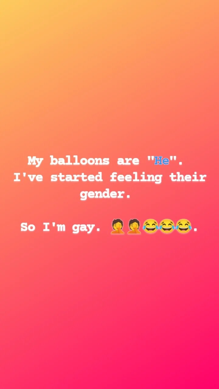 男子聲稱自己的氣球愛人是男的。
