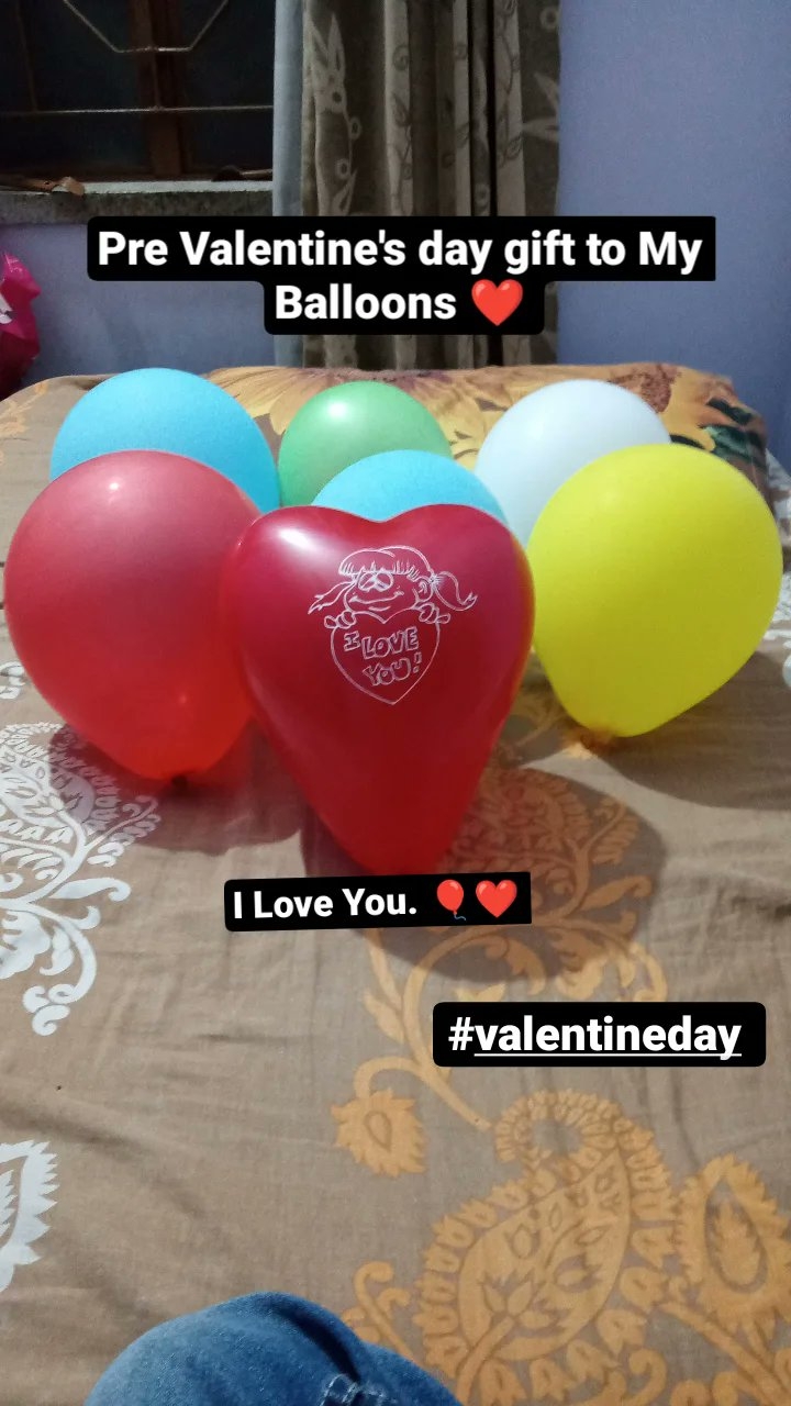 男子經常向氣球表達愛意。