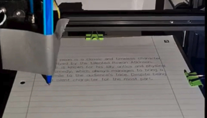 在TikTok上有網民分享片段，展示如何用3D打印技術及ChatGPT打造出一部「自動做功課機」。