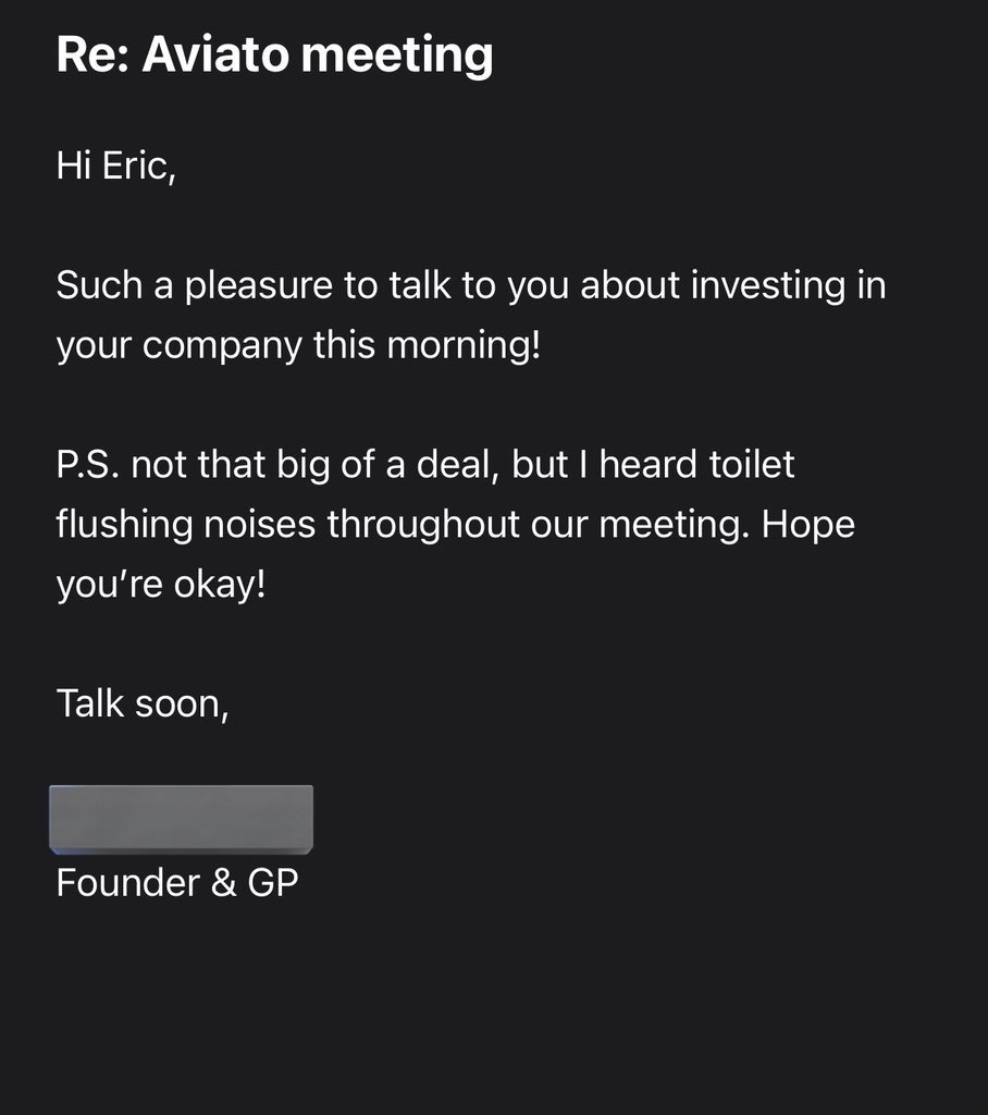 顧客曾因為聽到馬桶抽水聲，關心Eric身體。