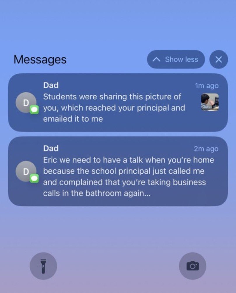 Eric被爸爸要求聊一聊。